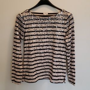 J. Crew Structured Boatneck Top with Bling
